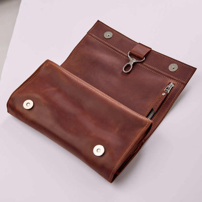 Leather Hanging Toiletry Bag - Pikore