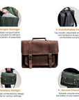 Briefcase Leather Bag - Pikore