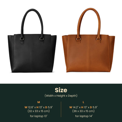 Laptop Tote Bag Valencia — Premium Personalized Handmade Leather Bag | Pikore