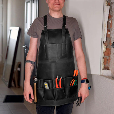 12-Pocket Leather Tool Apron - Pikore