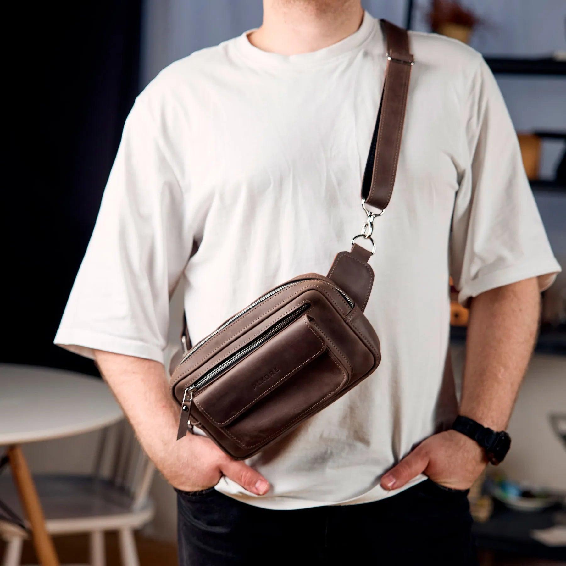 Leather Belt Bag For Men - Pikore