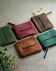 Leather Coin Pouch — Premium Personalized Handmade Leather Add-ons | Pikore