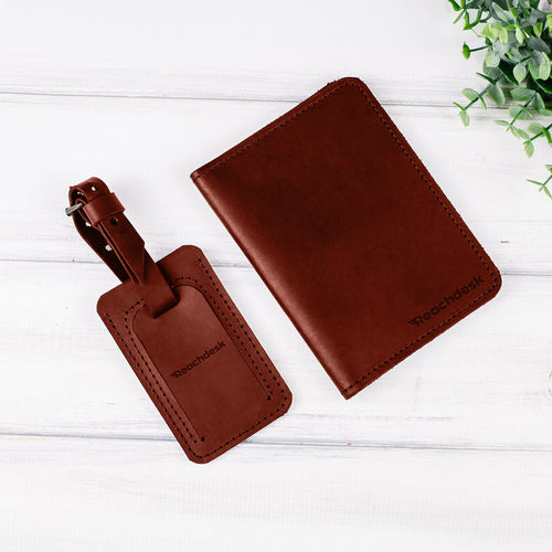 Leather Passport Wallet and Luggage Tag — Premium Personalized Handmade Leather Add-ons | Pikore