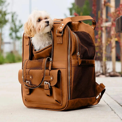 Leather Pet Backpack