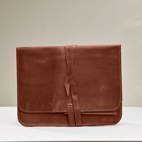 Leather MacBook Sleeve with Tie Closure - Pikore