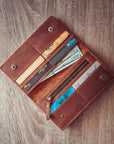 Long Leather Wallet — Premium Personalized Handmade Leather Add-ons | Pikore