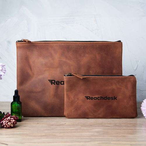 Leather Makeup Pouch — Premium Personalized Handmade Leather Add-ons | Pikore