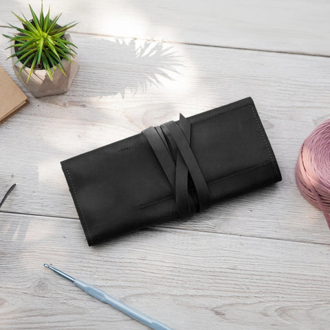 Leather Knitting Needle Roll