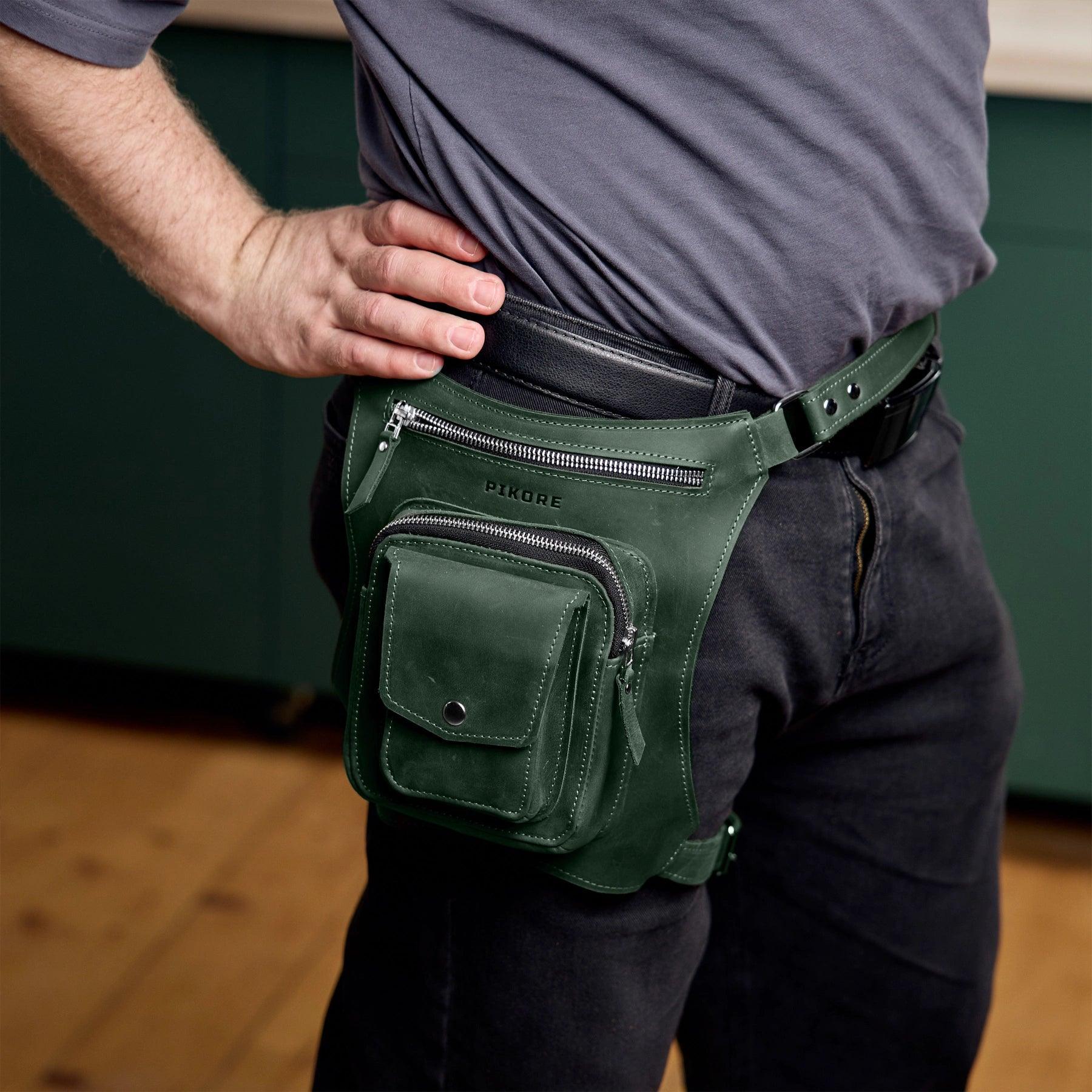 Leather Hip Pack with Thigh Strap - Pikore