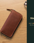 Long Leather Wallet for Women with Zipper