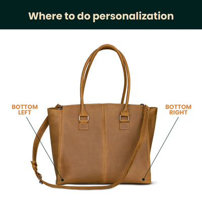 Laptop Tote Bag Valencia — Premium Personalized Handmade Leather Bag | Pikore