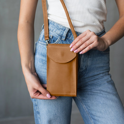 Leather Crossbody Phone Bag