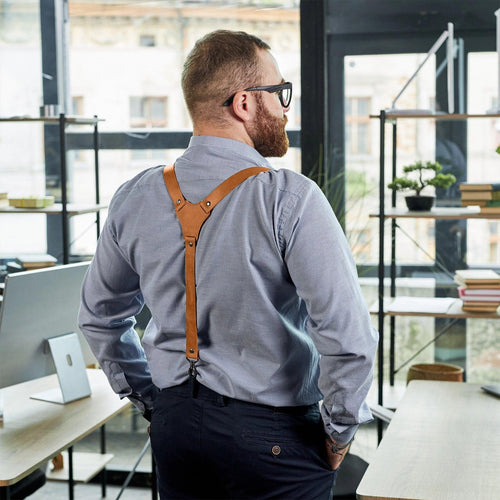Leather Men's Suspenders - Pikore