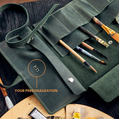 Leather Paint Brush Roll