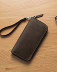 Long Leather Wallet for Women with Zipper