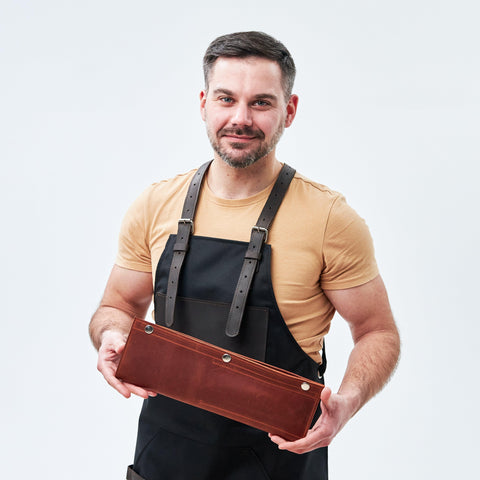 Personalized Leather Chefs Knife Case - Pikore