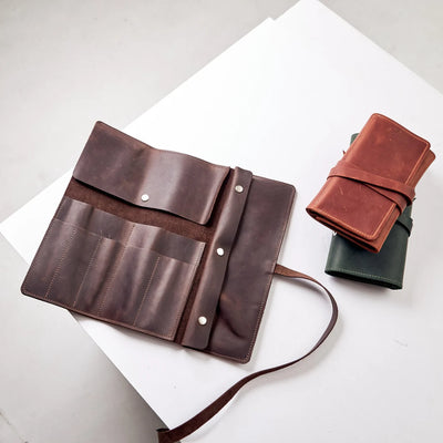 Leather Paint Brush Roll