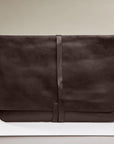 Black Leather Laptop cover with Tie Closure - Pikore