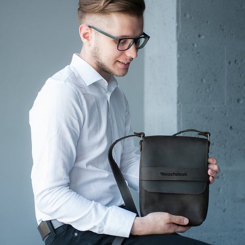 Mens Leather Shoulder Bag — Premium Personalized Handmade Leather Add-ons | Pikore