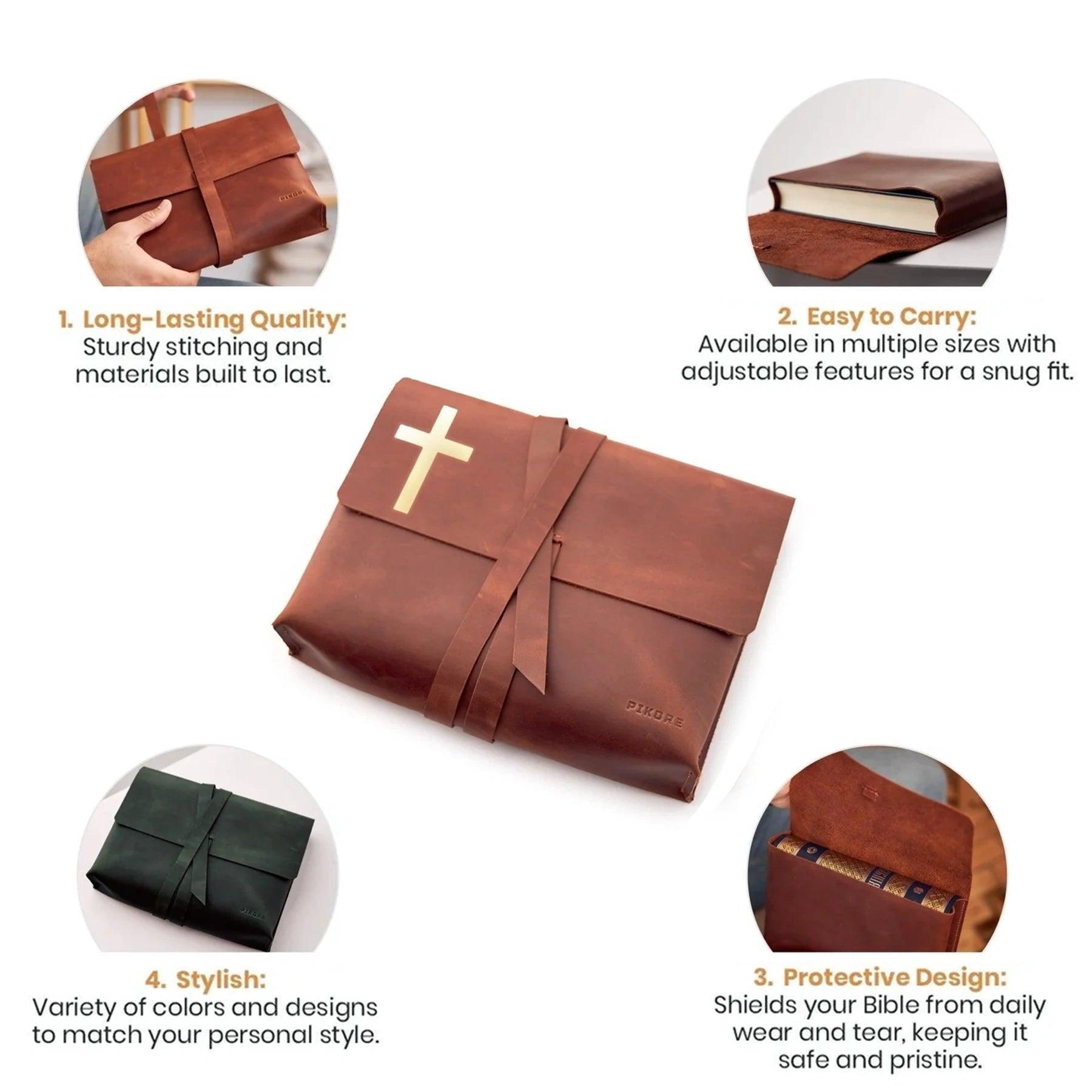 Personalized Bible Cover Leather - Pikore