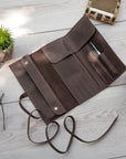 Leather Knitting Needle Roll