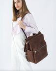 Leather Diaper Bag Backpack