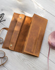 Knitting Needle Roll — Premium Personalized Handmade Leather  | Pikore