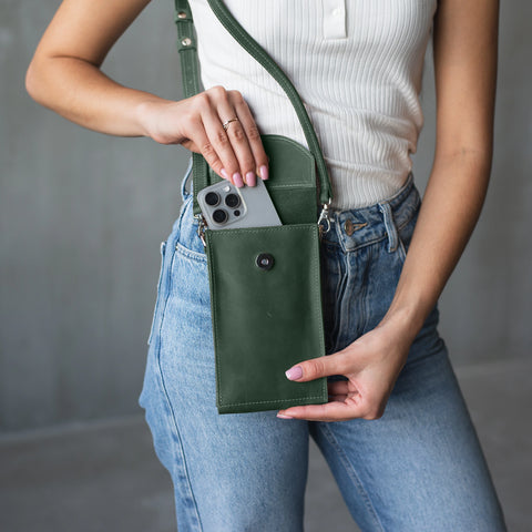 Leather Crossbody Phone Bag