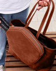 Leather Pickleball Bag with 2 Rackets Holder