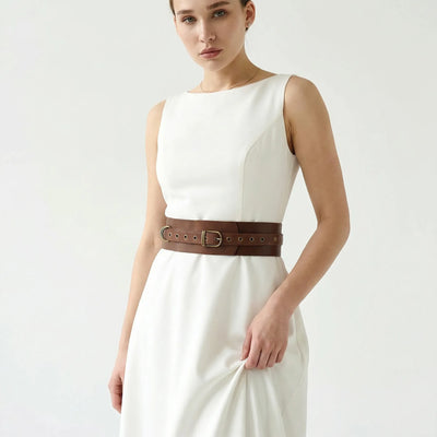 Leather Waist Belt Wide Leather Belt Womens | Pikore Light Cognac / XL: 32-36" (80-90 cm) / Silver Leather Waist Belt Wide Leather Belt Womens | Pikore Light Cognac / XL: 32-36" (80-90 cm) / Silver