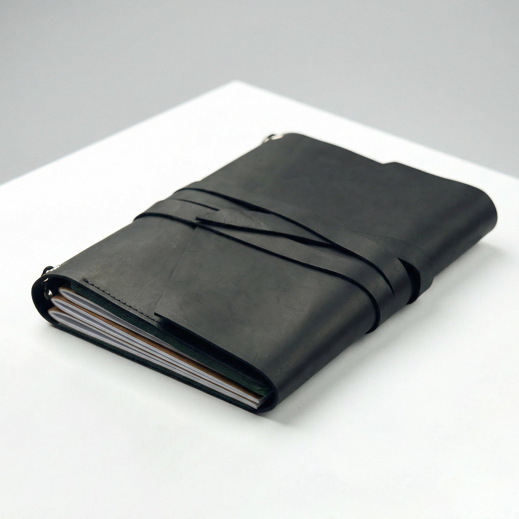 Leather Travel Journal Cover - Personalized Notebook Case | Pikore