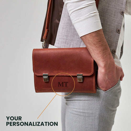 Notebook Cover with Shoulder Strap — Premium Personalized Handmade Leather Covers | Pikore