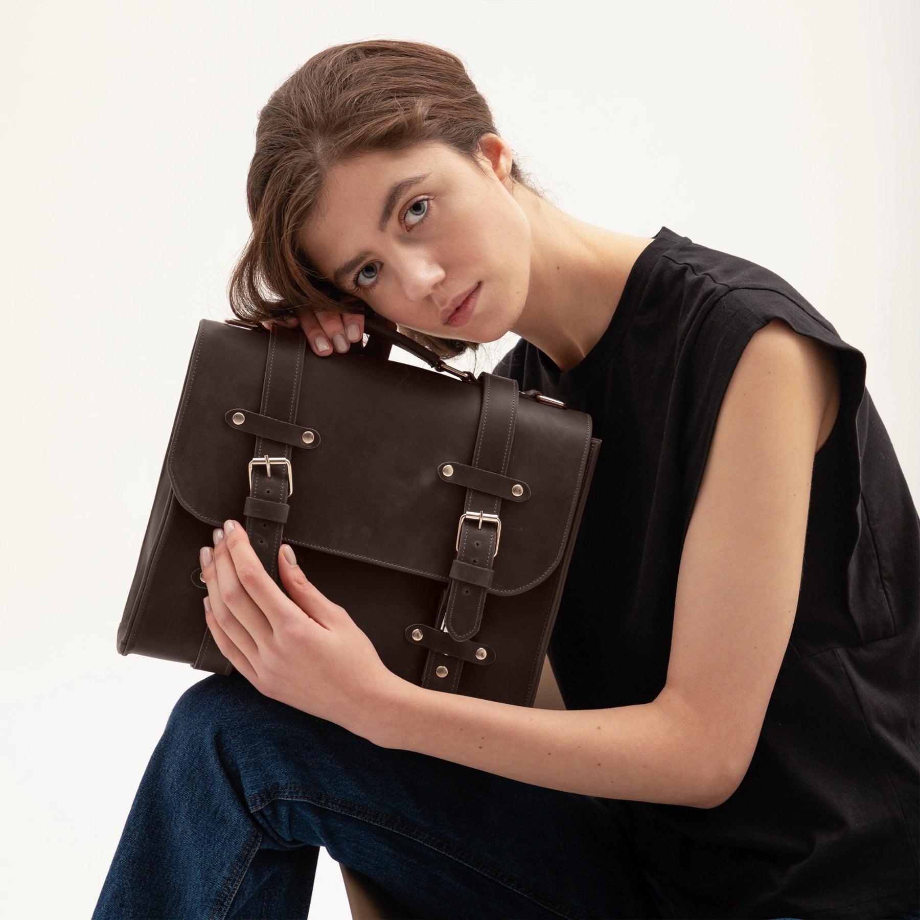 Leather Briefcase For Women - Pikore