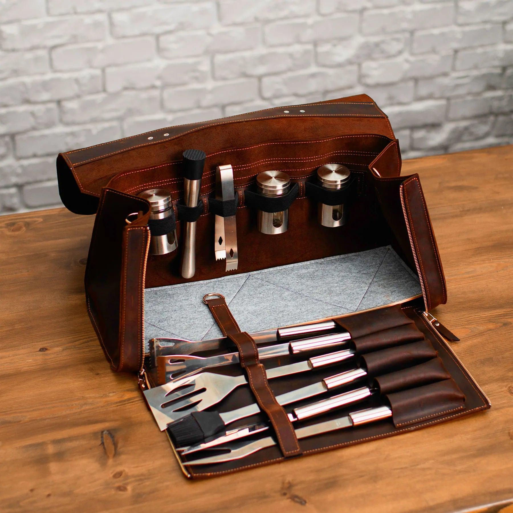 Leather BBQ Tool Bag - Pikore
