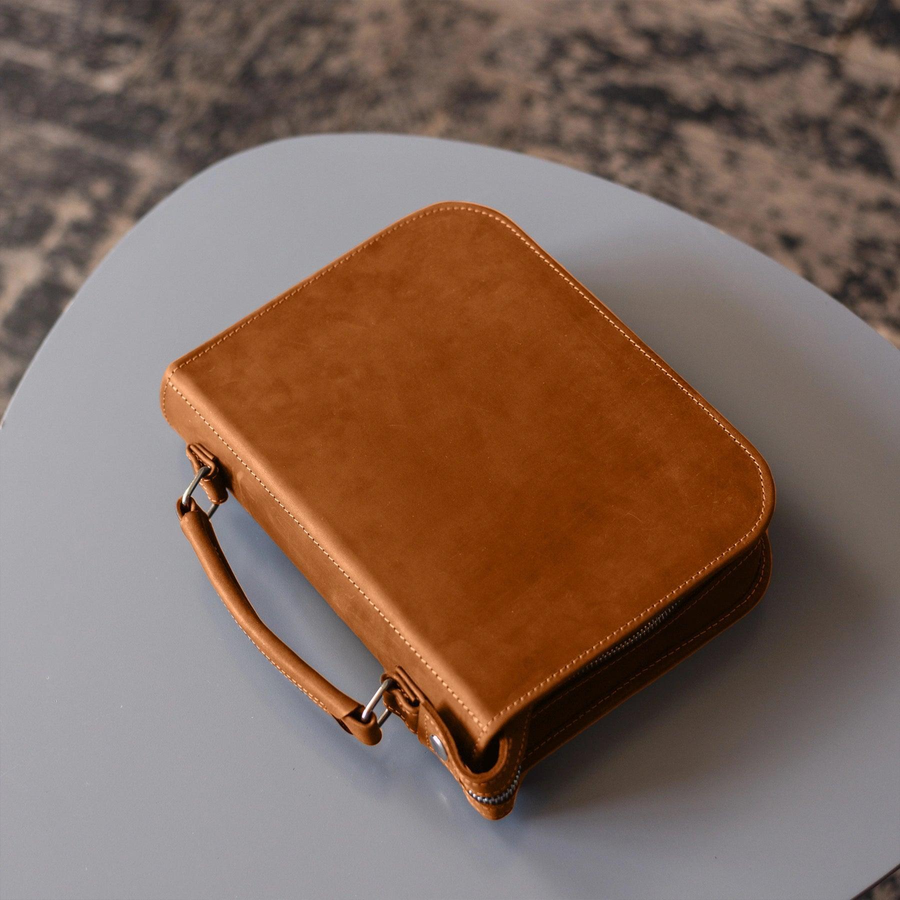 Leather Bible Cover With Zipper - Pikore