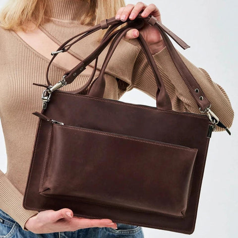 brown leather laptop bag