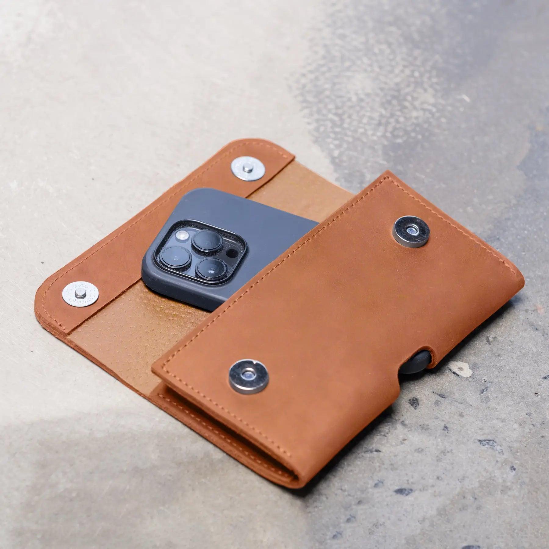 Personalized Leather Phone Holster - Pikore