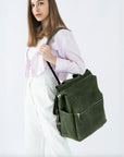 Leather Diaper Bag Backpack