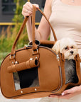 Leather Dog Carrier Bag