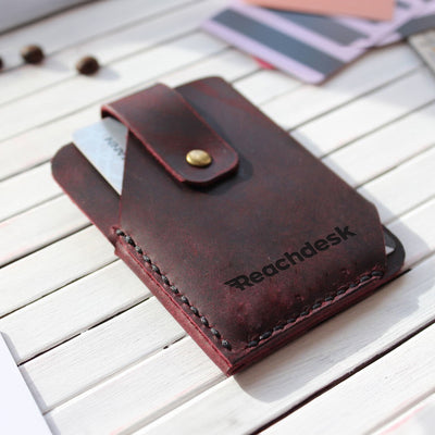 Leather Card Holder — Premium Personalized Handmade Leather Add-ons | Pikore