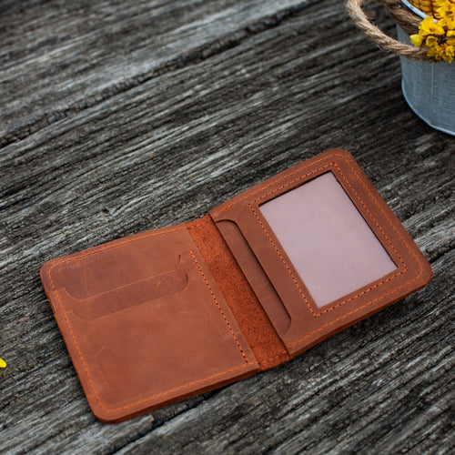 Slim Leather Wallet — Premium Personalized Handmade Leather Add-ons | Pikore