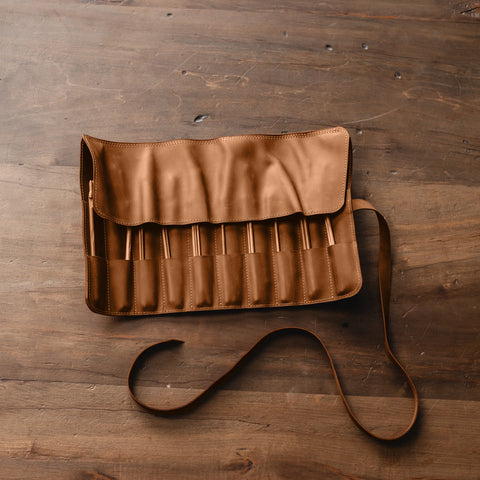 Leather Knitting Needle Case