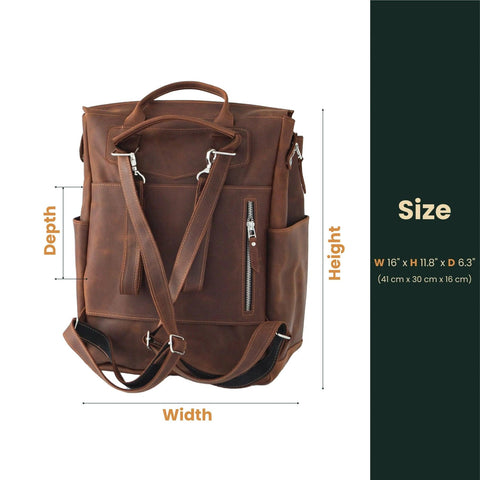 Leather Diaper Bag Backpack