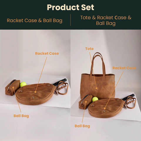 Leather Tennis Bag with Racket Holder