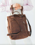 Leather Diaper Bag Backpack