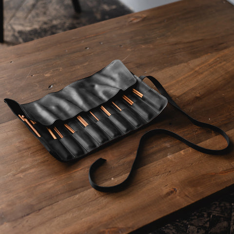 Leather Knitting Needle Case