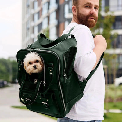 Leather Pet Backpack