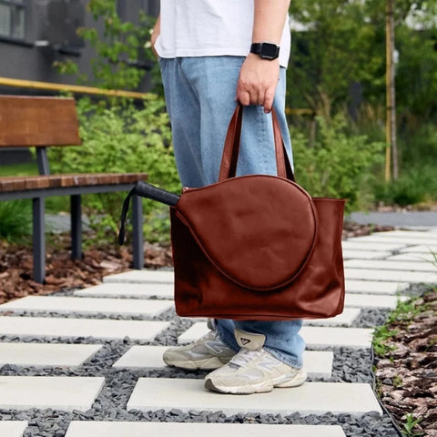 Leather Padel Bag with Racket Holder