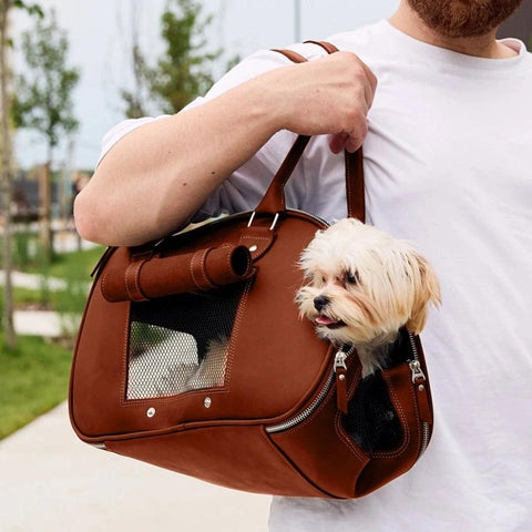 Leather Dog Carrier Bag