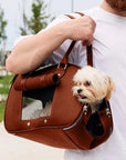 Leather Dog Carrier Bag